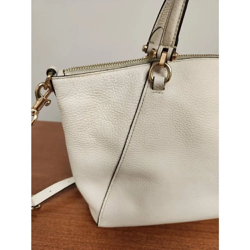 Coach A2054-79997(PF) pebbled leather prairie handbag in color chalk with should